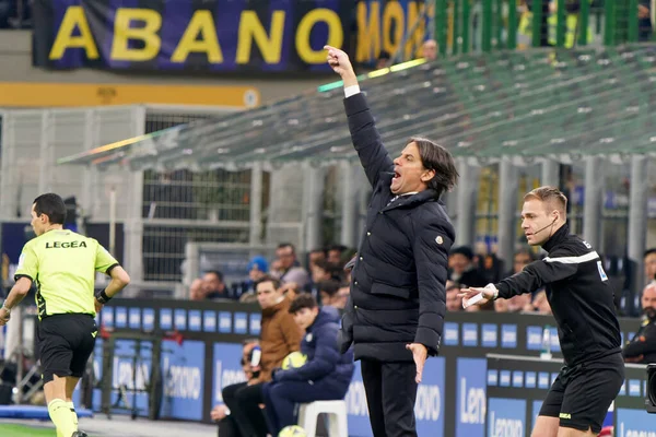 Entrenador Simone Inzaghi Inter Durante Partido Fútbol Italiano Serie Inter — Foto de Stock