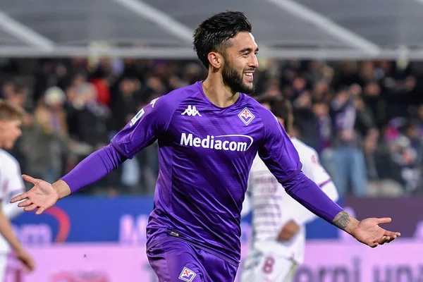 Nicolas González Acf Fiorentina Celebra Después Anotar Gol Durante Partido — Foto de Stock