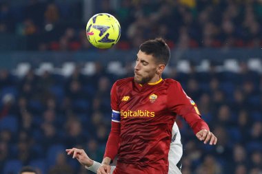 İtalya futbol takımı Serie A 'da AS Roma' dan Lorenzo Pellegrini, Roma, İtalya 'daki Olimpico stadyumunda AS Roma ve Juventus FC maçında, 5 Mart 2023 - Fotoğraf: AGN Fot