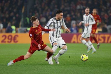 AS Roma 'dan Nicola Zalewsky Juventus' lu Filip Kostiç İtalya 'nın başkenti Roma' daki Olimpico Stadyumu 'nda AS Roma ve Juventus FC maçında, 5 Mart 2023 - Fotoğraf: AGN Fot