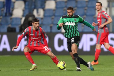 6 Mart 2023 'te İtalya' nın Reggio Emilia kentinde Mapei Stadyumu-Citta del Tricolore 'da ABD' li Sassuolo Calcio ile ABD Cremonese arasında oynanan Serie A maçı sırasında ABD 'li Sassuolo Calcio Defrel eylemde. - Fotoğraf: Luca Amedeo Bizzarri / LiveMedi