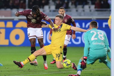 Yann Karamoh (Torino FC) İtalya futbolu Serie A maçında Torino FC - Bologna FC maçında İtalya 'nın Torin kentindeki Olimpico Grande Torino stadyumunda gol attı.