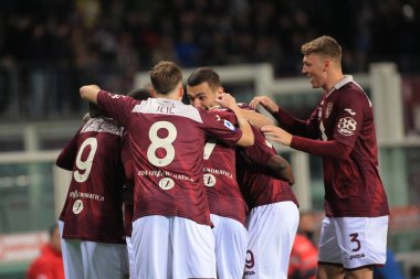 Torino FC 'nin oyuncusu İtalya futbolu Serie A maçında Yann Karamoh' un (Torino FC) golünü kutluyor Torino FC - Torino FC - Torino Grande Torino Stadyumu, Torin, İtalya, 06 Mart 2023 - Fotoğraf: Claudio Benedett