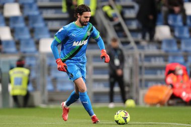 6 Mart 2023 'te İtalya' nın Reggio Emilia kentinde, Mapei Stadyumu-Citta del Tricolore 'da ABD' li Sassuolo Calcio ve ABD 'li Cremonese arasında oynanan Serie A maçı sırasında ABD' li Sassuolo Calcio 'dan Andrea Consigli görev başında. - Fotoğraf: Luca Amedeo Bizzarri / LiveMedi