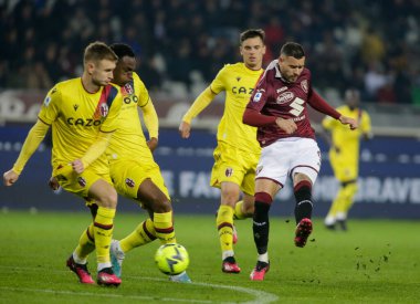 Torino FC takımından Antonio Sanabria, Torino Fc ile Bologna Fc arasındaki futbol maçı sırasında, 06 Mart 2023 tarihinde İtalya 'nın Torin kentinde bulunan Olimpico Grande Torino Stadyumu' nda oynandı. Fotoğraf: Ndrerim Kaceli - Fotoğraf: Nderim Kaceli / LiveMedi