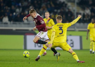 Torino FC takımından Perr Schuurs, İtalya Serie A 'da Torino Fc ile Bologna Fc arasında oynanan maç sırasında, 06 Mart 2023 tarihinde İtalya' nın Torin kentinde bulunan Olimpico Grande Torino Stadyumu 'nda oynanmıştır. Fotoğraf: Ndrerim Kaceli - Fotoğraf: Nderim Kaceli / LiveMedi