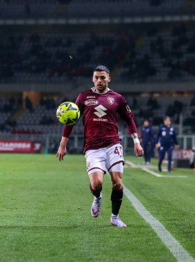 Torino FC takımından Nemanja Radonjiç İtalya Serie A, Torino Fc ve Bologna Fc arasında oynanan futbol maçı sırasında, 06 Mart 2023 tarihinde İtalya 'nın Torin kentinde bulunan Stadio Olimpico Grande Torino' da oynandı. Fotoğraf: Ndrerim Kaceli - Fotoğraf: Nderim Kaceli / LiveMedi