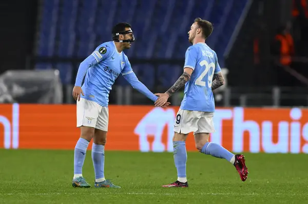 Pedro Lazio Firar Efter Poäng Den Första Delen Rundan Uefa — Stockfoto