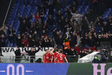 AZ Alkmaar takımından Vangelis Pavlidis, 7 Mart 2023 'te Roma' daki Stadio Olimpico 'da S.S. Lazio ve AZ Alkmaar arasında oynanan UEFA Avrupa Konferans Ligi' nin 16. - Fotoğraf: Domenico Cippi