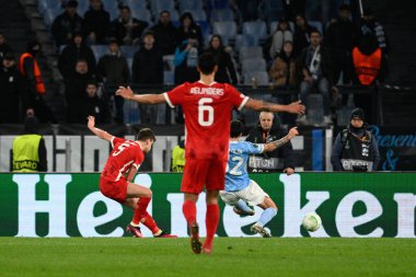 Milos Kerkez (AZ Alkmaar), UEFA Konferans Ligi 2022 / 2023 futbol karşılaşmasında SS Lazio ile AZ Alkmaar arasında oynanan 06 Mart 2023 'te Roma Olimpiyat Stadyumu' nda oynanan karşılaşmada 1-2 'lik gol attı. - Fotoğraf: Fabrizio Corradetti / LiveMedi