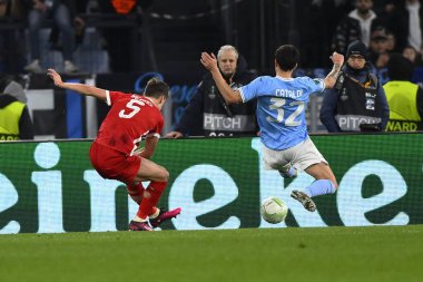 AZ Alkmaar takımından Milos Kerkez, 7 Mart 2023 'te Roma' daki Stadio Olimpico 'da S.S. Lazio ve AZ Alkmaar arasında oynanan UEFA Avrupa Konferans Ligi' nin 16. - Fotoğraf: Domenico Cippitelli