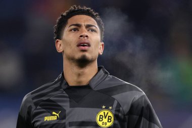 Borussia Dortmund 'dan Jude Bellingham, UEFA Şampiyonlar Ligi Chelsea FC - Borussia Dortmund maçında İngiltere' nin Londra kentindeki Stamford Köprüsü 'nde görülüyor.