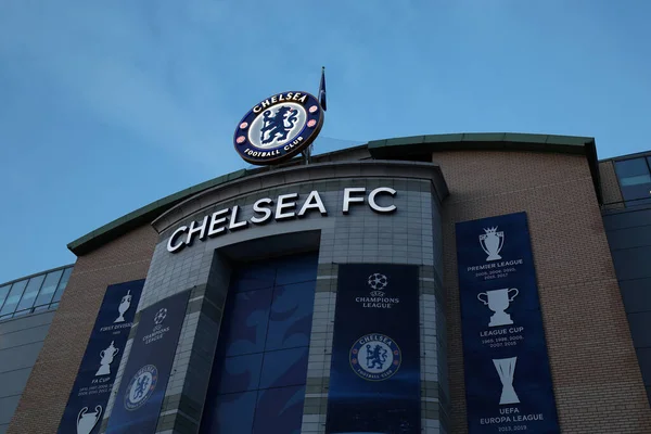Ogólny Widok Poza Stadionem Podczas Meczu Uefa Champions League Chelsea Obrazek Stockowy