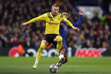 Borussia Dortmund takımından Marco Reus, UEFA Şampiyonlar Ligi Chelsea FC 'nin Borussia Dortmund' a karşı Londra 'daki Stamford Köprüsü' nde oynadığı maçta, 07 Mart 2023 - Fotoğraf: Francesco Scaccianoc