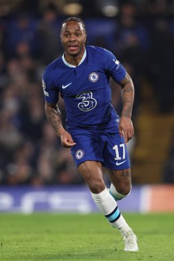 Chelsea FC 'den Raheem Sterling, UEFA Şampiyonlar Ligi futbol karşılaşması sırasında Londra' daki Stamford Köprüsü 'nde Chelsea FC ile Borussia Dortmund karşı karşıya geldi.