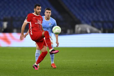 AZ Alkmaar takımından Vangelis Pavlidis, 7 Mart 2023 'te Roma' daki Stadio Olimpico 'da S.S. Lazio ve AZ Alkmaar arasında oynanan UEFA Avrupa Konferans Ligi' nin 16. - Fotoğraf: Domenico Cippitelli / LiveMedi