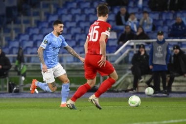 S.S. LAZIO 'dan Mattia Zaccagni, 7 Mart 2023' te Roma 'daki Stadio Olimpico' da S.S. Lazio ve AZ Alkmaar arasında oynanan UEFA Avrupa Konferans Ligi 'nin 16. - Fotoğraf: Domenico Cippitelli / LiveMedi