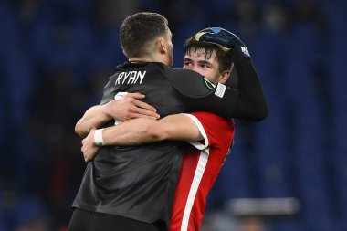 AZ Alkmaar takım arkadaşları, 7 Mart 2023 'te Roma' daki Stadio Olimpico 'da S.S. Lazio ve AZ Alkmaar arasında oynanan UEFA Avrupa Konferans Ligi' nin 16. - Fotoğraf: Domenico Cippitelli / Li