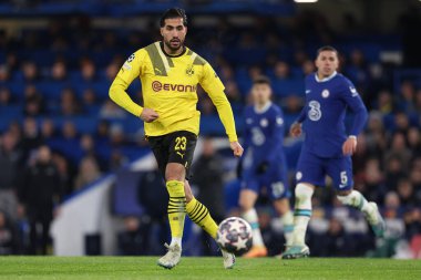 Borussia Dortmund takımından Emre Can, UEFA Şampiyonlar Ligi Chelsea FC - Borussia Dortmund maçı sırasında İngiltere 'nin başkenti Londra' daki Stamford Köprüsü 'nde oynuyordu.
