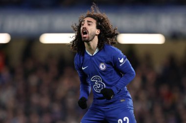 Chelsea FC 'den Marc Cucurella, UEFA Şampiyonlar Ligi Chelsea FC' nin Borussia Dortmund 'a karşı Londra' daki Stamford Köprüsü 'nde oynadığı maçta tepki gösterdi, 07 Mart 2023 - Fotoğraf: Francesco Scaccianoc