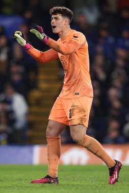 Chelsea FC 'den Arrizabalaga' yı UEFA Şampiyonlar Ligi futbol karşılaşması sırasında Londra, İngiltere 'deki Stamford Köprüsü' nde Chelsea FC - Francesco Scaccianoc
