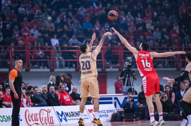 Euroleague 'de FC Barcelona' dan 20 NICOLAS LAPROVITTOLA, 27. Raunt, Olympiacos Pire ve FC Barcelona arasında 7 Mart 2023 'te Atina, Yunanistan' da oynanan karşılaşma. - Fotoğraf: Stefanos Kyriazis / LiveMedi