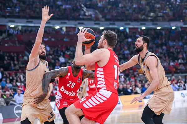 Sasha Vezenkov Del Olympiacos Pireo Durante Euroliga Ronda Partido Entre — Foto de Stock