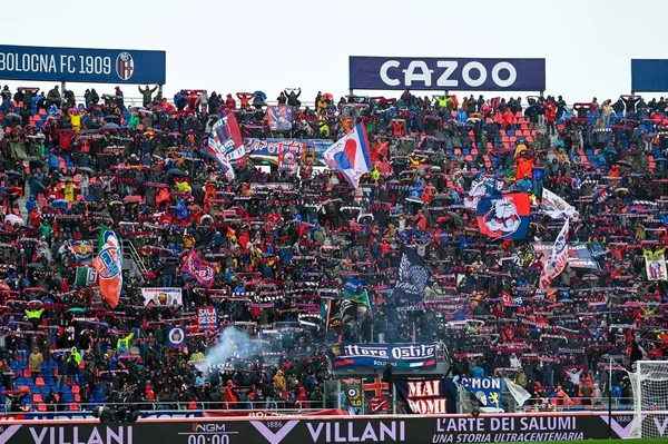 Partidarios Del Bologna Durante Partido Serie Fútbol Italiano Bolonia Inter —  Fotos de Stock