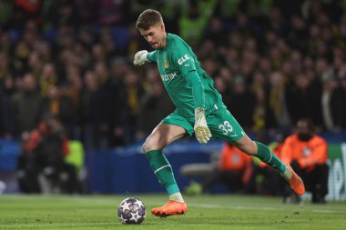 Borussia Dortmund 'dan Alexander Meyer, UEFA Şampiyonlar Ligi Chelsea FC - Borussia Dortmund maçı sırasında Londra' daki Stamford Köprüsü 'nde, 07 Mart 2023 - Fotoğraf: Francesco Scaccianoc