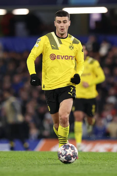 stock image Giovanni Reyna of Borussia Dortmund in action  during UEFA Champions League football match Chelsea FC vs Borussia Dortmund at the Stamford Bridge in London, United Kingdom, March 07, 2023 - Credit: Francesco Scaccianoc