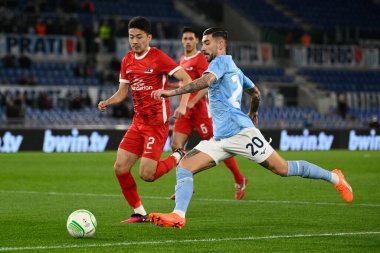 Mattia Zaccagni (SS Lazio) UEFA Konferans Ligi 2022 / 2023 futbol karşılaşması sırasında SS Lazio ve AZ Alkmaar arasında 06 Mart 2023 'te Roma' daki Olimpiyat Stadyumu 'nda oynanmıştır. - Fotoğraf: Fabrizio Corradetti / LiveMedi