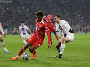 Uefa Şampiyonlar Ligi sırasında Fc Bayern Münih 'ten Kingsley Koman, 08 Mart 2023' te Allianz Arena, Münih 'te Fc Bayern Münih ile Paris Saint-Germain arasında oynanan futbol maçı, Almanya Fotoğraf: Ndrerim Kaceli / LiveMedi