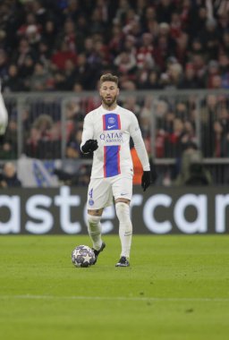 Uefa Şampiyonlar Ligi sırasında Fc Paris Saint-Germain 'den Sergio Ramos, Fc Bayern Münih ve Paris Saint-Germain arasında 08 Mart 2023 tarihinde Allianz Arena, Münih, Almanya Fotoğraf: Ndrerim Kaceli / LiveMedi