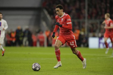 Fc Bayern Münih 'ten Jamal Musiala Uefa Şampiyonlar Ligi sırasında, Fc Bayern Münih ile Paris Saint-Germain arasında 08 Mart 2023 tarihinde Allianz Arena, Münih, Almanya Fotoğraf: Ndrerim Kaceli / LiveMedi