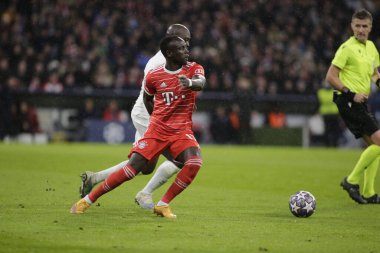 Uefa Şampiyonlar Ligi sırasında Fc Bayern Münih 'ten Sadio Mane, Fc Bayern Münih ve Paris Saint-Germain arasında 08 Mart 2023 tarihinde Allianz Arena, Münih, Almanya Fotoğraf: Ndrerim Kaceli / LiveMedi