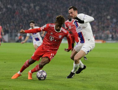 Uefa Şampiyonlar Ligi sırasında Fc Bayern Münih 'ten Kingsley Koman, 08 Mart 2023' te Allianz Arena, Münih 'te Fc Bayern Münih ile Paris Saint-Germain arasında oynanan futbol maçı, Almanya Fotoğraf: Ndrerim Kaceli / LiveMedi