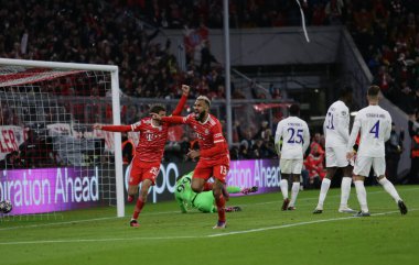 Fc Bayern Münih 'ten Eric Maxim Choupo-Moting Uefa Şampiyonlar Ligi, Fc Bayern Münih ile Paris Saint-Germain arasında 8 Mart 2023 tarihinde Allianz Arena, Münih, Almanya Fotoğrafı Ndrerim Kaceli - Credit: 