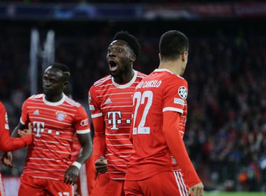 Uefa Şampiyonlar Ligi sırasında Fc Bayern Münih 'ten Alphonso Davies, Fc Bayern Münih ile Paris Saint-Germain arasında 08 Mart 2023 tarihinde Allianz Arena, Münih, Almanya Fotoğraf Ndrerim Kaceli - Fotoğraf: Nderim Kaceli / LiveMedi