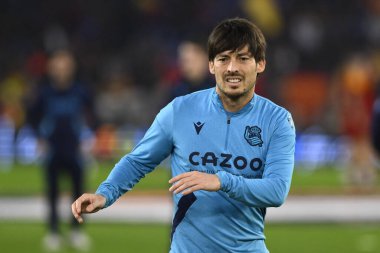 Real Sociedad de Futbol takımından David Silva, 9 Mart 2023 'te Roma' daki Stadio Olimpico 'da A.S. Roma ile Real Sociedad de Futbol arasında oynanan UEFA Avrupa Ligi' nin 16. - Fotoğraf: Domenico Cippitelli / LiveMedi