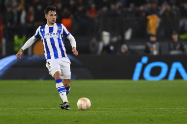 Real Sociedad de Futbol 'dan Martin Zubimendi, 9 Mart 2023' te Roma 'daki Stadio Olimpico' da A.S. Roma ve Real Sociedad de Futbol arasında oynanan UEFA Avrupa Ligi 'nin 16. - Fotoğraf: Domenico Cippitelli / LiveMedi