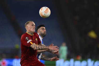 A.S. Roma takımından Rick Karsdorp, 9 Mart 2023 'te Roma' daki Stadio Olimpico 'da A.S. Roma ile Real Sociedad de Futbol arasında oynanan UEFA Avrupa Ligi' nin 16. - Fotoğraf: Domenico Cippitelli / LiveMedi