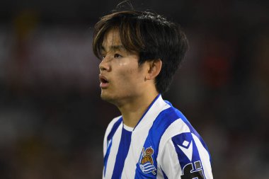 Real Sociedad de Futbol takımından Takefusa Kubo, 9 Mart 2023 'te Roma' daki Stadio Olimpico 'da A.S. Roma ile Real Sociedad de Futbol arasında oynanan UEFA Avrupa Ligi' nin 16. - Fotoğraf: Domenico Cippitelli / LiveMedi