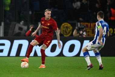 Rick Karsdorp (AS Roma) UEFA Avrupa Ligi 2022-2023 sezonunda AS Roma ve Real Sociedad arasında 9 Mart 2022 'de Roma Olimpiyat Stadyumu' nda oynanan futbol karşılaşmasında. - Fotoğraf: Fabrizio Corradetti / LiveMedi