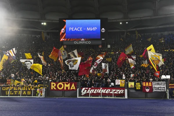 Roma Los Partidarios Durante Primera Etapa Ronda Uefa Europa League — Foto de Stock