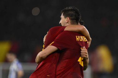 A.S. Roma 'dan Marash Kumbulla, 9 Mart 2023' te Roma 'daki Stadio Olimpico' da düzenlenen A.S. Roma ile Real Sociedad de Futbol arasında oynanan UEFA Avrupa Ligi 'nin 16. - Fotoğraf: Domenico Cippite