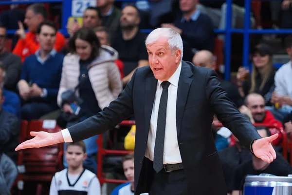 Zeljko Obradovic Entrenador Jefe Partizan Mozzart Bet Durante Campeonato Euroliga — Foto de Stock