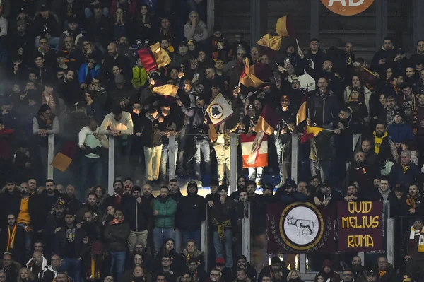 Supporters Roma First Leg Uefa Europa League Roma Real Sociedad — Stock Photo, Image