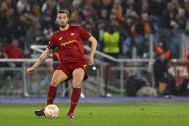 A.S. Roma takımından Bryan Cristante, 9 Mart 2023 'te Roma' daki Stadio Olimpico 'da A.S. Roma ile Real Sociedad de Futbol arasında oynanan UEFA Avrupa Ligi' nin 16. - Fotoğraf: Domenico Cippitelli / LiveMedi