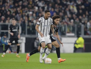 Uefa Avrupa Ligi sırasında Juventus 'tan Danilo, 09 Mart 2023 tarihinde Juventus ile Freiburg arasında İtalya' nın başkenti Turin 'deki Allianz Stadyumu' nda oynanan futbol maçı - Fotoğraf: Nderim Kaceli / LiveMedi