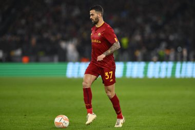 A.S. Roma takımından Leonardo Spinazzola, 9 Mart 2023 'te Roma' daki Stadio Olimpico 'da A.S. Roma ile Real Sociedad de Futbol arasında oynanan UEFA Avrupa Ligi' nin 16. - Fotoğraf: Domenico Cippitelli / LiveMedi